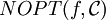 NOPT(f,\mathcal C)