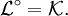 \mathcal L^\circ=\mathcal K.