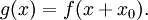 g(x)=f(x+x_0).\,