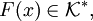 F(x)\in\mathcal K^*,