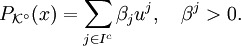 P_{\mathcal K^\circ}(x)=\sum_{j\in I^c}\beta_j u^j,\quad \beta^j>0.